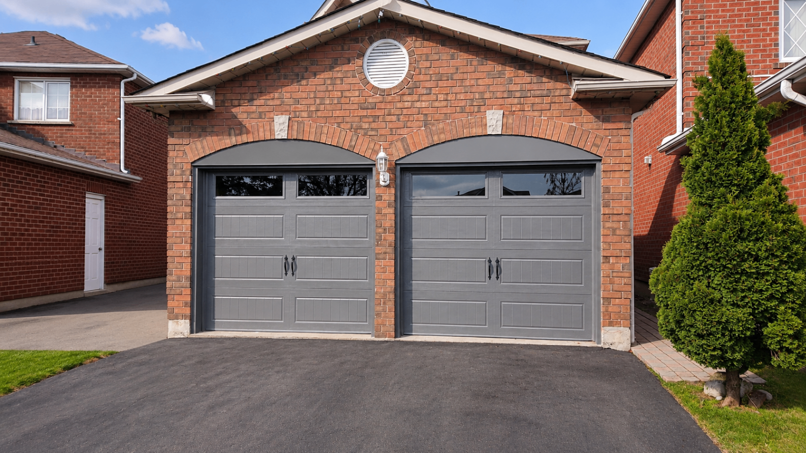 Long Panel Beadboard, Charcoal Gray completed garage door installation