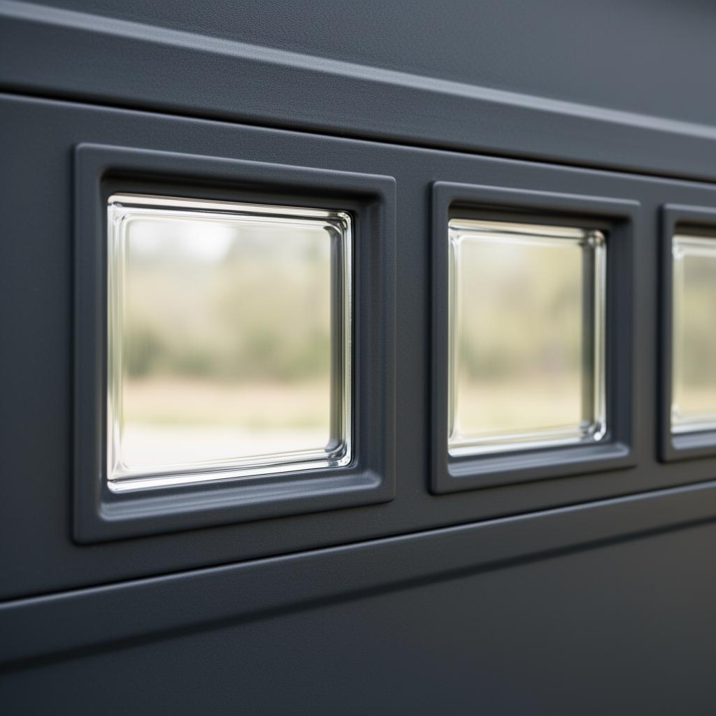 Clear garage door window glass