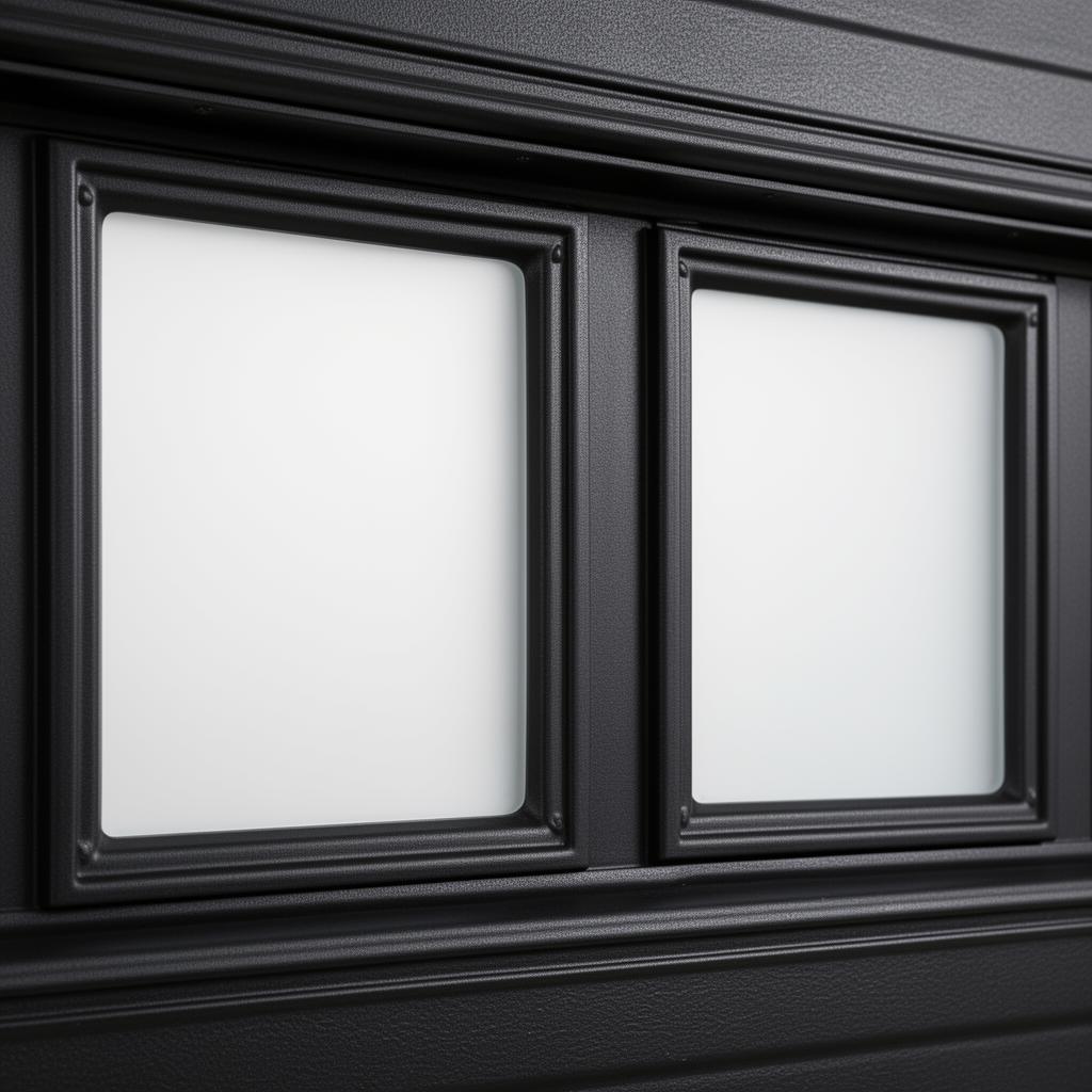 Frosted garage door window glass
